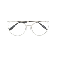 Alexander McQueen Eyewear ALEXANDER MCQUEEN EYEWEAR AM0256O 002 SILVER SILVER TRANSPARENT Leather/Fur/Exotic Skins->Leather - Prateado