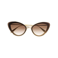 Alexander McQueen Eyewear Armação de óculos gatinho - Dourado