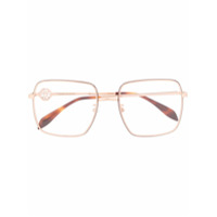 Alexander McQueen Eyewear Armação de óculos quadrada oversized - Dourado