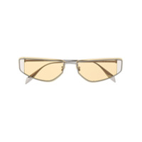 Alexander McQueen Eyewear Armação de óculos retangular com recortes vazados - Cinza
