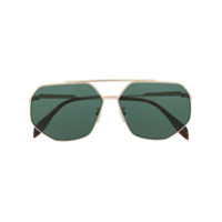 Alexander McQueen Eyewear Óculos de sol aviador com lentes coloridas - Dourado
