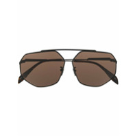 Alexander McQueen Eyewear Óculos de sol aviador com lentes coloridas - Preto