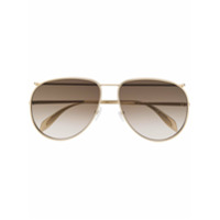 Alexander McQueen Eyewear Óculos de sol aviador - Dourado