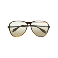 Alexander McQueen Eyewear Óculos de sol aviador em degradê - Marrom