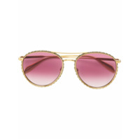 Alexander McQueen Eyewear Óculos de sol com aplicações - Dourado
