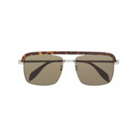 Alexander McQueen Eyewear Óculos de sol com efeito tartaruga - Prateado