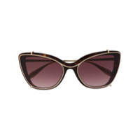 Alexander McQueen Eyewear Óculos de sol gatinho com efeito tartaruga - Dourado