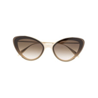 Alexander McQueen Eyewear Óculos de sol gatinho com lentes degradê - Dourado