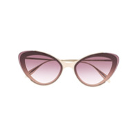 Alexander McQueen Eyewear Óculos de sol gatinho com lentes degradê - Dourado