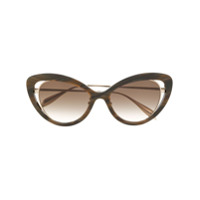 Alexander McQueen Eyewear Óculos de sol gatinho - Marrom