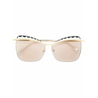 Alexander McQueen Eyewear Óculos de sol gatinho - Metálico
