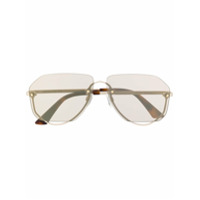 Alexander McQueen Eyewear Óculos de sol geométrico - Dourado