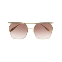 Alexander McQueen Eyewear Óculos de sol hexagonal - Dourado