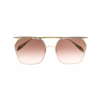 Alexander McQueen Eyewear Óculos de sol oversized - Metálico
