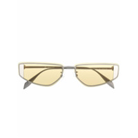 Alexander McQueen Eyewear Óculos de sol retangular com detalhe de caveira - Amarelo