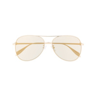 Alexander McQueen Eyewear tinted aviator-frame sunglasses - Dourado