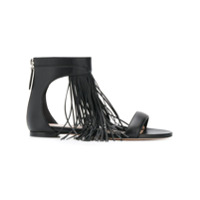 Alexander McQueen fringed flat sandals - Preto