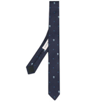 Alexander McQueen Gravata com bordado de estrela e caveira - Azul