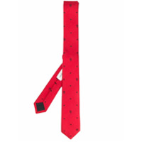 Alexander McQueen Gravata com estampa de caveira e estrela - Vermelho