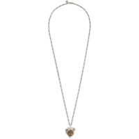 Alexander McQueen heart locket necklace - Prateado