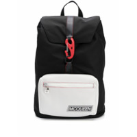 Alexander McQueen Mochila com patch de logo - Preto