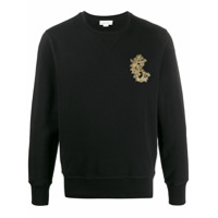 Alexander McQueen Moletom com patch de logo e contas - Preto