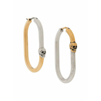 Alexander McQueen Par de brincos de argolas com mix de metal - Prateado
