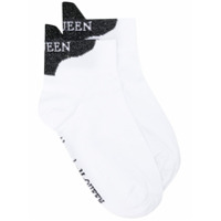 Alexander McQueen Par de meias esportivas com logo - Branco