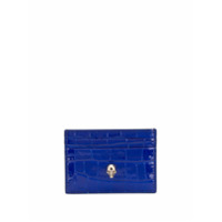 Alexander McQueen Porta-cartões com efeito de pele de crocodilo - Azul