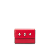 Alexander McQueen Porta-cartões com tachas e caveira - Vermelho