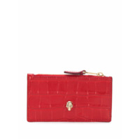 Alexander McQueen Porta-moedas com zíper e tachas de caveira - Vermelho