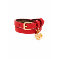 Alexander McQueen Pulseira com aplicação de caveira - Vermelho