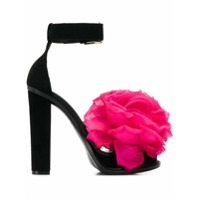 Alexander McQueen Sandália com aplicação de floral - Preto