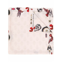Alexander McQueen skull bug and floral scarf - Rosa