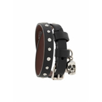 Alexander McQueen Skull charm buckle bracelet - Preto