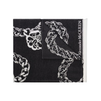Alexander McQueen Skull intarsia-knit scarf - Preto
