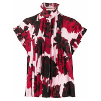 Alexandre Vauthier Camisa com estampa floral e babados - Vermelho
