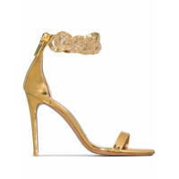 Alexandre Vauthier gold Elsa 100 chain strap leather sandals - Dourado