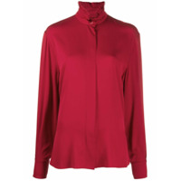 Alexandre Vauthier pleat-collar twill blouse - Vermelho