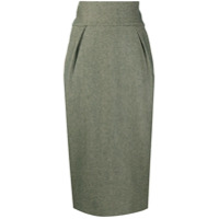 Alexandre Vauthier Saia lápis com padronagem espinha de peixe - Verde