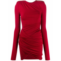 Alexandre Vauthier Vestido de festa com aplicação de babados - Vermelho