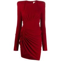 Alexandre Vauthier Vestido midi franzido assimétrico - Vermelho