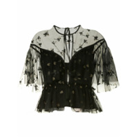 Alice McCall Blusa Moon Lover com bordado floral - Preto