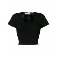 Alice+Olivia Blusa Ciara cropped de tricô - Preto