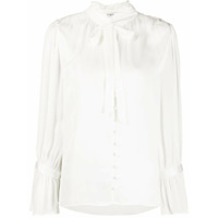Alice+Olivia Blusa com abotoamento amarração na gola - Branco