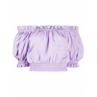 Alice+Olivia Blusa franzida com mangas curtas - Roxo