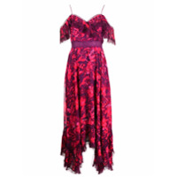 Alice+Olivia Vestido com pregas e estampa floral - Vermelho