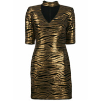 Alice+Olivia Vestido Inka com animal print - Dourado