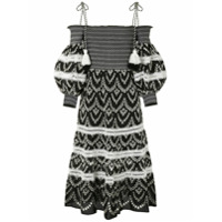 Alice+Olivia Vestido midi Catia com bordado - Preto