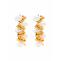 Alighieri Par de brincos de argolas Calliope banhado a ouro - Branco